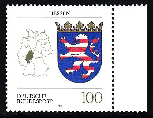 BUND 1993 Michel-Nummer 1660 postfrisch EINZELMARKE RAND rechts