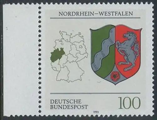 BUND 1993 Michel-Nummer 1663 postfrisch EINZELMARKE RAND links