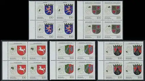 BUND 1993 Michel-Nummer 1660-1664 postfrisch SATZ(5) BLÖCKE RÄNDER links