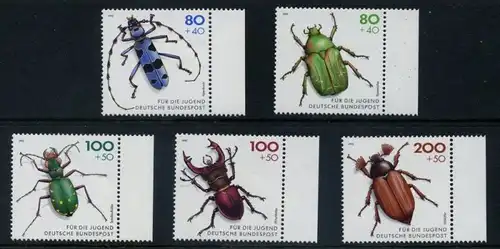 BUND 1993 Michel-Nummer 1666-1670 postfrisch SATZ(5) EINZELMARKEN RÄNDER rechts