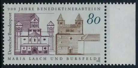 BUND 1993 Michel-Nummer 1671 postfrisch EINZELMARKE RAND rechts