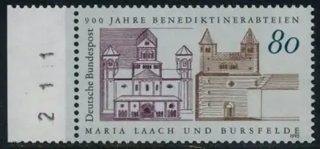 BUND 1993 Michel-Nummer 1671 postfrisch EINZELMARKE RAND links (BZ)