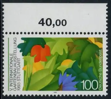 BUND 1993 Michel-Nummer 1672 postfrisch EINZELMARKE RAND oben (b)