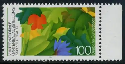 BUND 1993 Michel-Nummer 1672 postfrisch EINZELMARKE RAND rechts