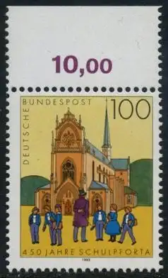 BUND 1993 Michel-Nummer 1675 postfrisch EINZELMARKE RAND oben (a)