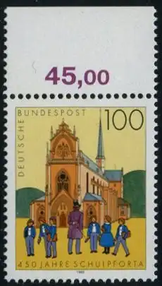 BUND 1993 Michel-Nummer 1675 postfrisch EINZELMARKE RAND oben (c)