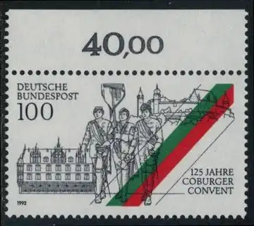 BUND 1993 Michel-Nummer 1676 postfrisch EINZELMARKE RAND oben (b)