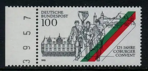 BUND 1993 Michel-Nummer 1676 postfrisch EINZELMARKE RAND links (BZ)