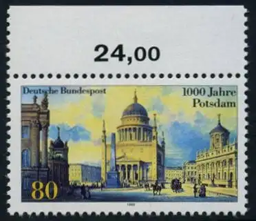 BUND 1993 Michel-Nummer 1680 postfrisch EINZELMARKE RAND oben (a)