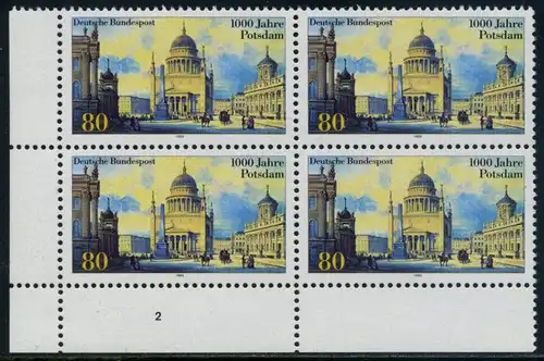 BUND 1993 Michel-Nummer 1680 postfrisch BLOCK ECKRAND unten links (FN)