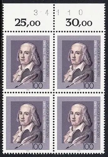 BUND 1993 Michel-Nummer 1681 postfrisch BLOCK RÄNDER oben (BZ)