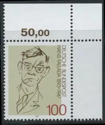 BUND 1993 Michel-Nummer 1683 postfrisch EINZELMARKE ECKRAND oben rechts
