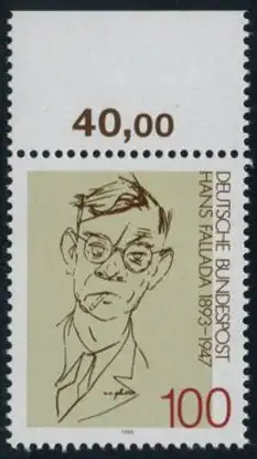 BUND 1993 Michel-Nummer 1683 postfrisch EINZELMARKE RAND oben (b)