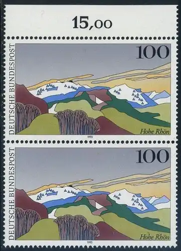 BUND 1993 Michel-Nummer 1686 postfrisch vert.PAAR RAND oben