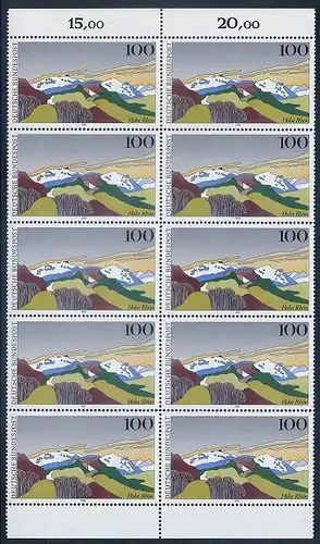 BUND 1993 Michel-Nummer 1686 postfrisch vert.BLOCK(10) RÄNDER oben/unten
