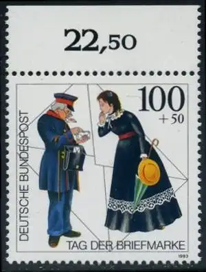 BUND 1993 Michel-Nummer 1692 postfrisch EINZELMARKE RAND oben (a)