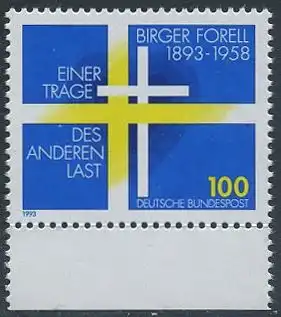BUND 1993 Michel-Nummer 1693 postfrisch EINZELMARKE RAND unten