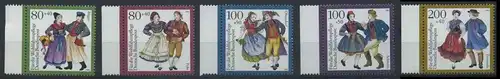 BUND 1993 Michel-Nummer 1696-1700 postfrisch SATZ(5) EINZELMARKEN RÄNDER links