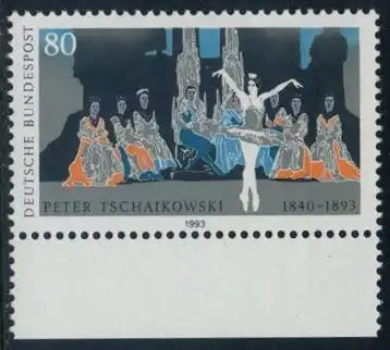 BUND 1993 Michel-Nummer 1702 postfrisch EINZELMARKE RAND unten