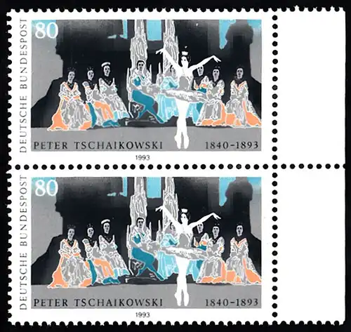 BUND 1993 Michel-Nummer 1702 postfrisch vert.PAAR RAND rechts