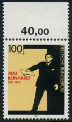 BUND 1993 Michel-Nummer 1703 postfrisch EINZELMARKE RAND oben (c)