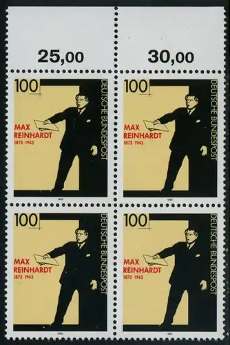BUND 1993 Michel-Nummer 1703 postfrisch BLOCK RÄNDER oben