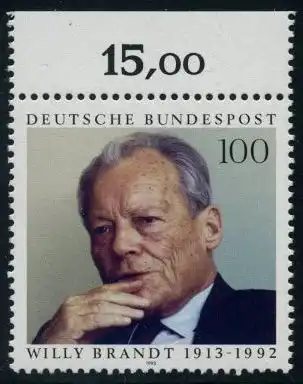 BUND 1993 Michel-Nummer 1706 postfrisch EINZELMARKE RAND oben (b)