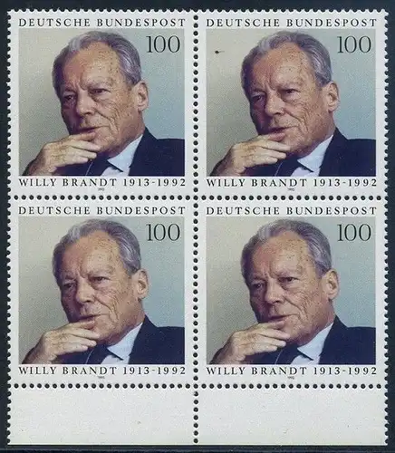 BUND 1993 Michel-Nummer 1706 postfrisch BLOCK RÄNDER unten