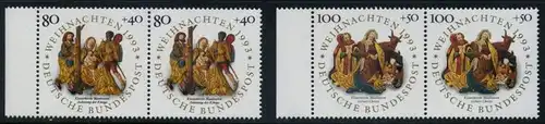 BUND 1993 Michel-Nummer 1707-1708 postfrisch SATZ(2) horiz.PAARE RÄNDER links