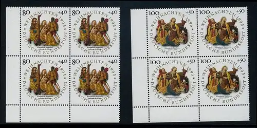 BUND 1993 Michel-Nummer 1707-1708 postfrisch SATZ(2) BLÖCKE ECKRAND unten links