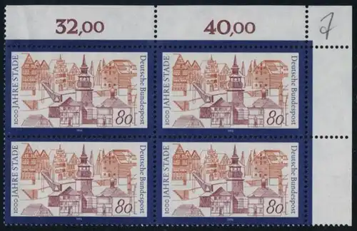 BUND 1994 Michel-Nummer 1709 postfrisch BLOCK ECKRAND oben rechts