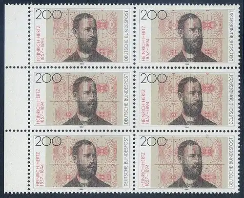 BUND 1994 Michel-Nummer 1710 postfrisch vert.BLOCK(6) RÄNDER links