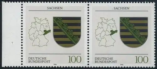 BUND 1994 Michel-Nummer 1713 postfrisch horiz.PAAR RAND links