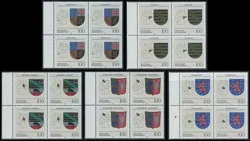 BUND 1994 Michel-Nummer 1712-1716 postfrisch SATZ(5) BLÖCKE RÄNDER links