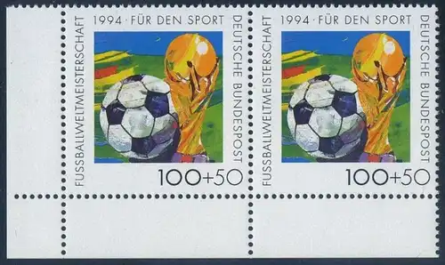 BUND 1994 Michel-Nummer 1718 postfrisch horiz.PAAR ECKRAND unten links