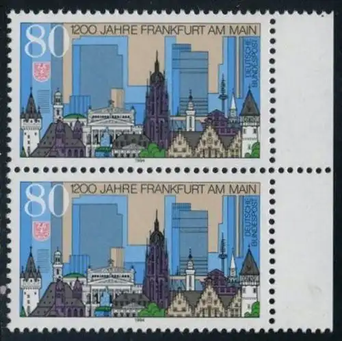 BUND 1994 Michel-Nummer 1721 postfrisch vert.PAAR RAND rechts