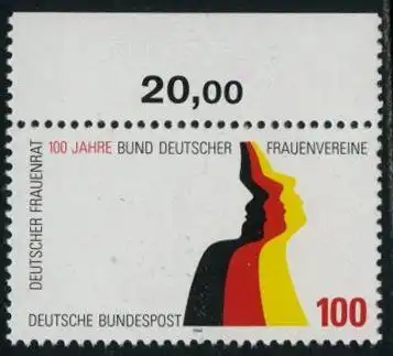 BUND 1994 Michel-Nummer 1723 postfrisch EINZELMARKE RAND oben (a)