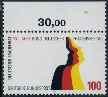 BUND 1994 Michel-Nummer 1723 postfrisch EINZELMARKE RAND oben (b)