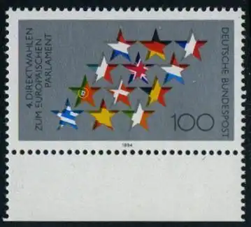 BUND 1994 Michel-Nummer 1724 postfrisch EINZELMARKE RAND unten