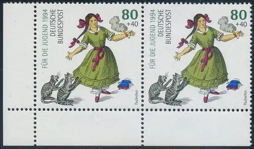 BUND 1994 Michel-Nummer 1726 postfrisch horiz.PAAR ECKRAND unten links