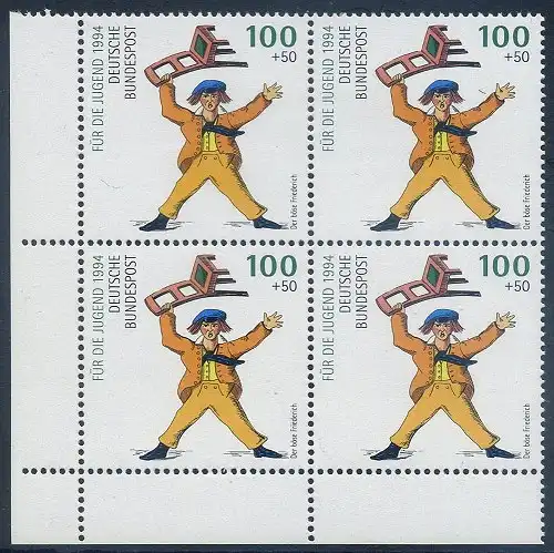 BUND 1994 Michel-Nummer 1729 postfrisch BLOCK ECKRAND unten links