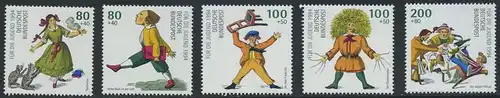 BUND 1994 Michel-Nummer 1726-1730 postfrisch SATZ(5) EINZELMARKEN