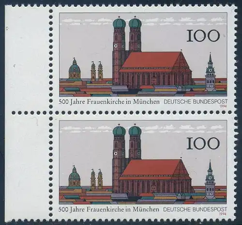 BUND 1994 Michel-Nummer 1731 postfrisch vert.PAAR RAND links