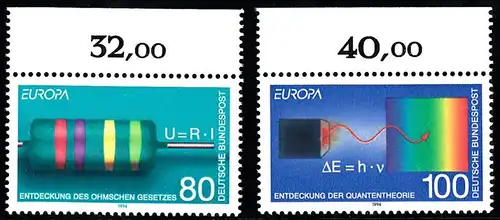 BUND 1994 Michel-Nummer 1732-1733 postfrisch SATZ(2) EINZELMARKEN RÄNDER oben (c)