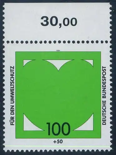BUND 1994 Michel-Nummer 1737 postfrisch EINZELMARKE RAND oben (b)