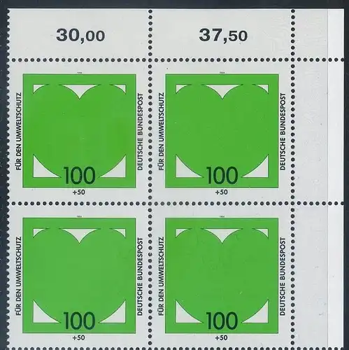BUND 1994 Michel-Nummer 1737 postfrisch BLOCK ECKRAND oben rechts