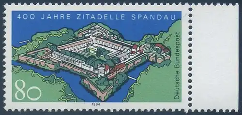 BUND 1994 Michel-Nummer 1739 postfrisch EINZELMARKE RAND rechts