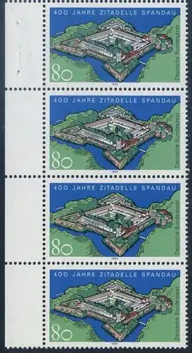 BUND 1994 Michel-Nummer 1739 postfrisch vert.STRIP(4) RAND links