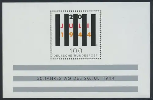 BUND 1994 Michel-Nummer 1741 postfrisch BOGEN(1) -Blockausgabe 29-