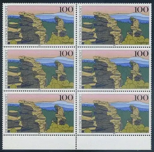BUND 1994 Michel-Nummer 1743 postfrisch vert.BLOCK(6) RÄNDER unten